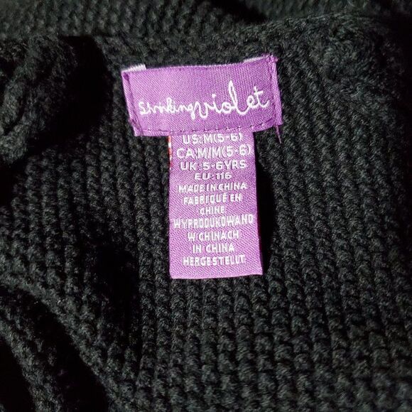 SHRINKING VIOLET Girls Black Knit Dress Red Bows Buttons M 5-6 NWT - Picture 4 of 5